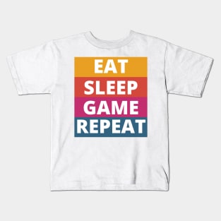 eat sleep game repeat Kids T-Shirt